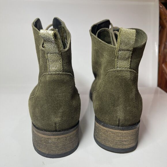 Andre Women Suede Lace Up Ankle Boots Size EUR 38 US 7.5 Green Suede Excellent - Picture 6 of 11